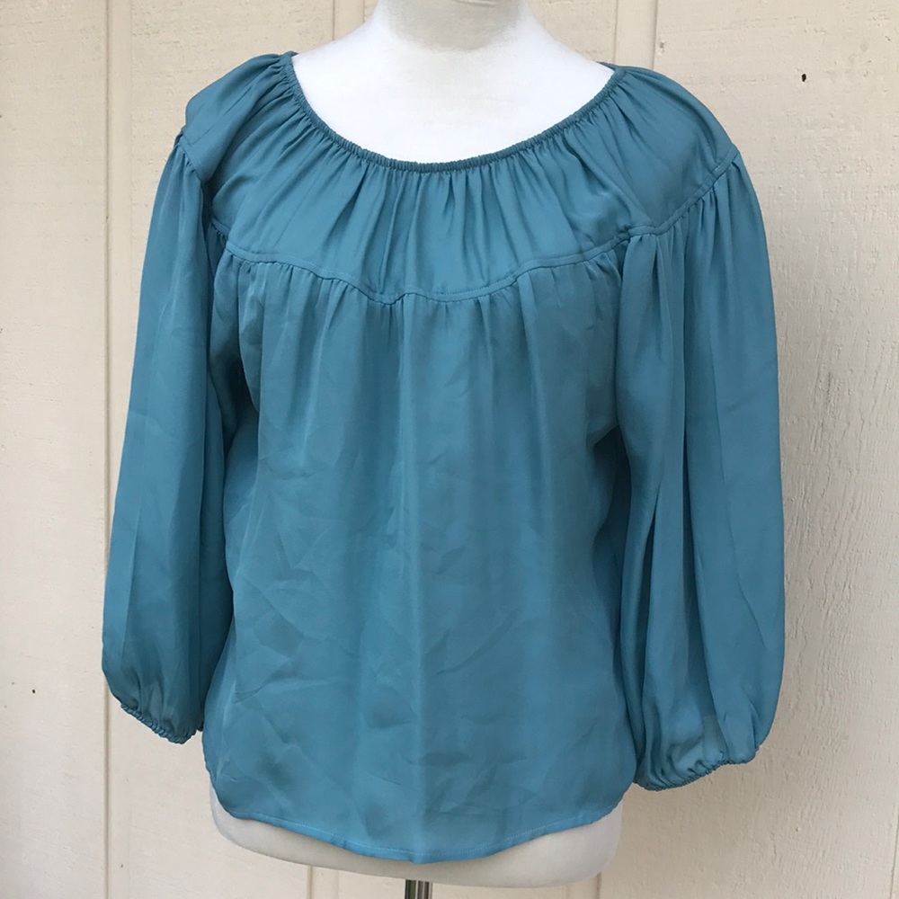Danielle Rollins 100% Silk Blue Top size XS